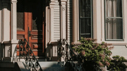 The front door of a house that you might be able to get into with a rent to own program.